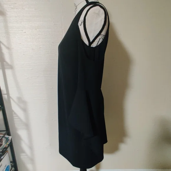 🆕 Vince Camuto Black Cold Shoulder Bell Sleeve Whimsigoth witchy Dress (XS) - Picture 4 of 10